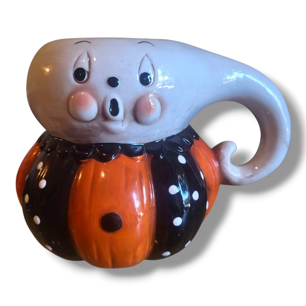 Johanna Parker Pumpkin Peeps Gus Ghost Mug Halloween Transpac Vintage Style